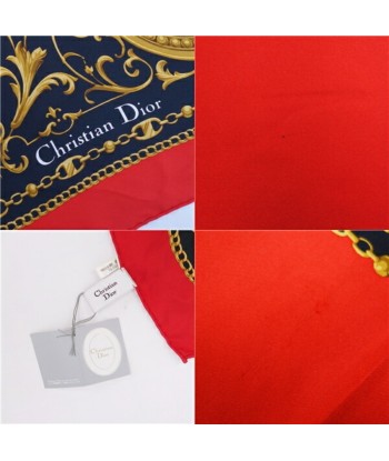 Christian Dior Scarf 100% Silk Ladies Red / Black Comparez plus de prix