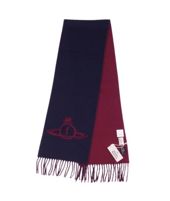 Vivienne Westwood Scarf Stole Orb Pattern Wool Womens Navy / Bordeaux vous aussi creer 