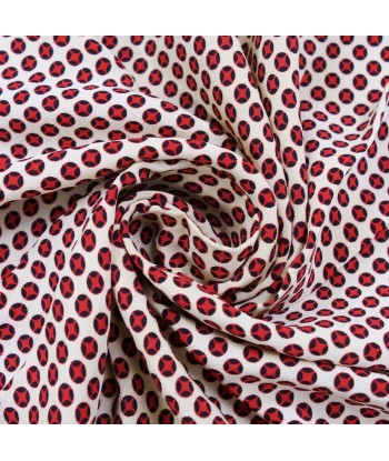 Yves Saint Laurent Scarf 100% Silk Women's White / Navy Red paiement sécurisé