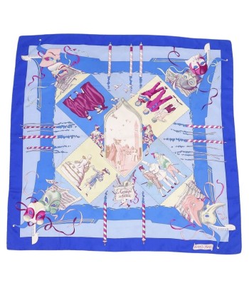 Hermes HERMES Scarf Muffler Carre 90 LE CARNAVAL DE VENISE (Venice Carnival) Ladies Silk Blue Profitez des Offres !