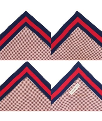 Yves Saint Laurent Scarf 100% Silk Women's White / Navy Red paiement sécurisé