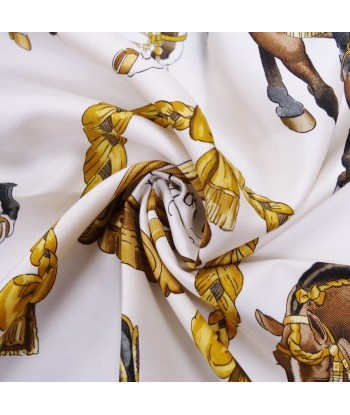 Hermes HERMES Scarf Muffler Carre 90 REPRISE (horse) Silk Ladies Brown / White de technologie