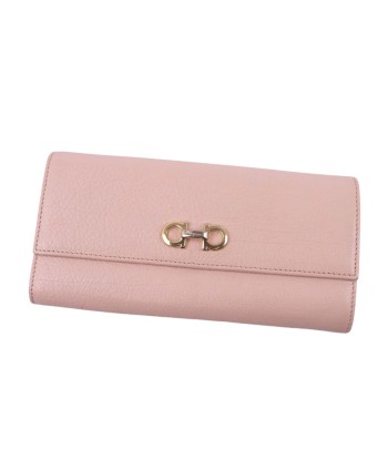 Salvatore Ferragamo Wallet Gancio Bi-Fold Leather Long Pink Pour