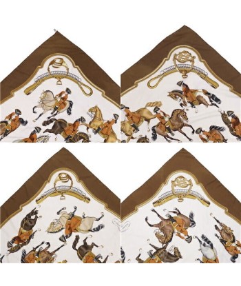 Hermes HERMES Scarf Muffler Carre 90 REPRISE (horse) Silk Ladies Brown / White de technologie