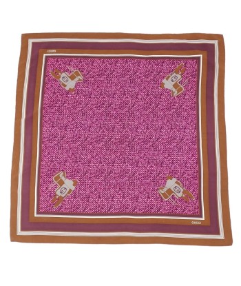 Gucci GUCCI Scarf 100% Silk Ladies Brown / Pink pas cher chine