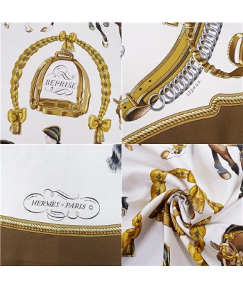 Hermes HERMES Scarf Muffler Carre 90 REPRISE (horse) Silk Ladies Brown / White de technologie