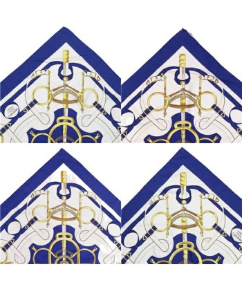 Hermes HERMES Scarf Carre 90 Eperon dor (Golden Spur) Silk Ladies 100% Blue / White 2 - 3 jours ouvrés.