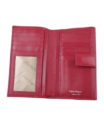 Salvatore Ferragamo Wallet Tri-Fold Ribbon Rhinestone Leather Red sélection de produits