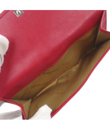 Salvatore Ferragamo Wallet Tri-Fold Ribbon Rhinestone Leather Red sélection de produits