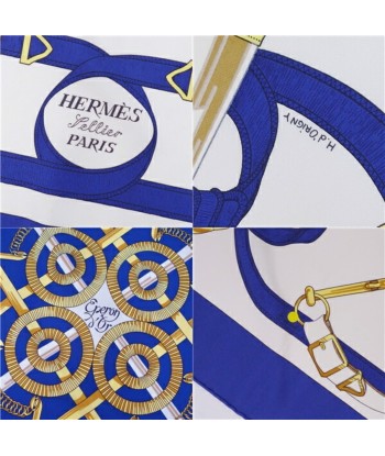 Hermes HERMES Scarf Carre 90 Eperon dor (Golden Spur) Silk Ladies 100% Blue / White 2 - 3 jours ouvrés.