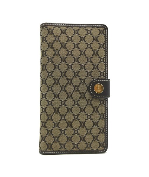 Celine Magadam Pattern Wallet Women's Long Canvas Brown Les magasins à Paris