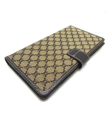 Celine Magadam Pattern Wallet Women's Long Canvas Brown Les magasins à Paris