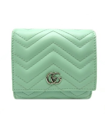 Gucci GG Marmont Ladies Bi-Fold Wallet 598629 Leather Mint Green 50-70% off 