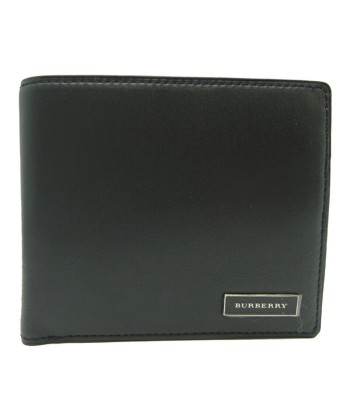 Burberry Mens Bi-Fold Wallet Leather Black solde