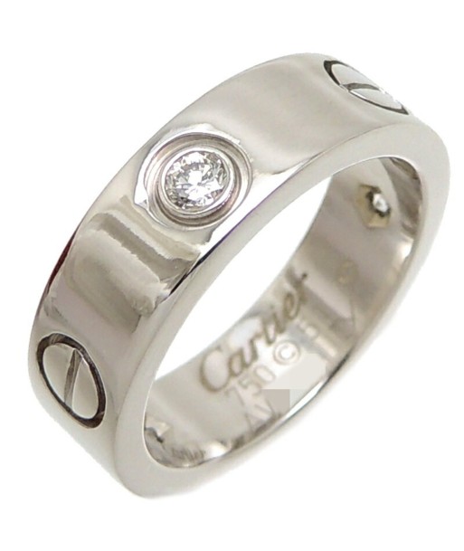 Cartier 750WG  51 Half Diamond Love Ladies Ring 750 White Gold outlet