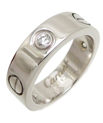 Cartier 750WG  51 Half Diamond Love Ladies Ring 750 White Gold outlet