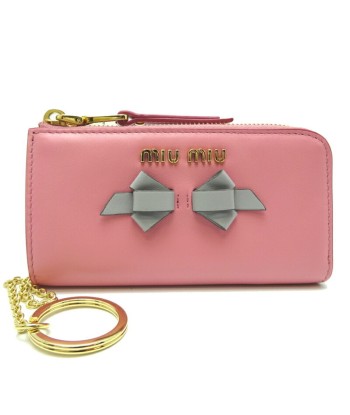 Miu Miu Miu Key & Coin Case with Ribbon Ladies 5PP026 Calf Pink à prix réduit toute l'année