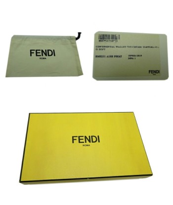 Fendi Continental Effiz Ladies Wallet 8M 0251 A18-B Grain Calf Leather Gray Beige de pas cher