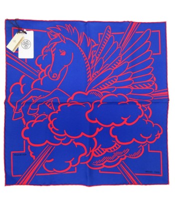 Hermes Carre 45 Gavroche Twill Pegasus Pop Silk Blue Roy Scarf Muffler 0147 HERMES pas cher 