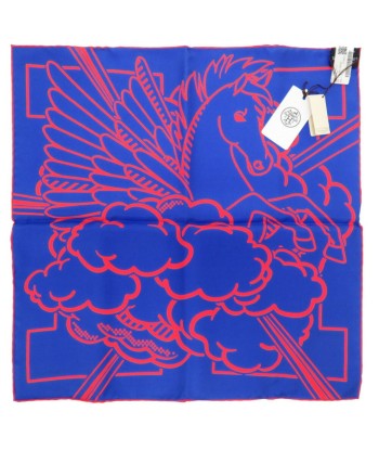 Hermes Carre 45 Gavroche Twill Pegasus Pop Silk Blue Roy Scarf Muffler 0147 HERMES pas cher 