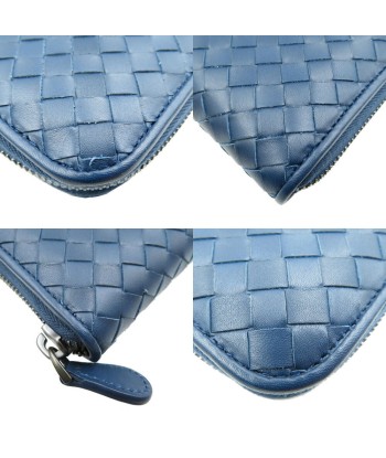 Bottega Veneta Intrecciato Leather Navy Round Wallet 0157BOTTEGA VENETA 50-70% off 