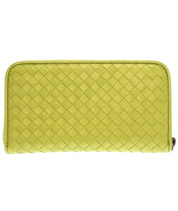 Bottega Veneta Intrecciato Leather Yellow Green Round Purse 0092 BOTTEGA VENETA soldes