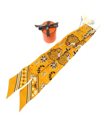 Hermes LES LEOPARDS Leopard Silk Yellow Scarf Muffler 0060 HERMES votre