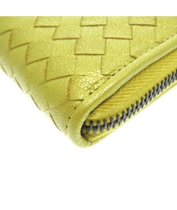 Bottega Veneta Intrecciato Leather Yellow Green Round Purse 0092 BOTTEGA VENETA soldes