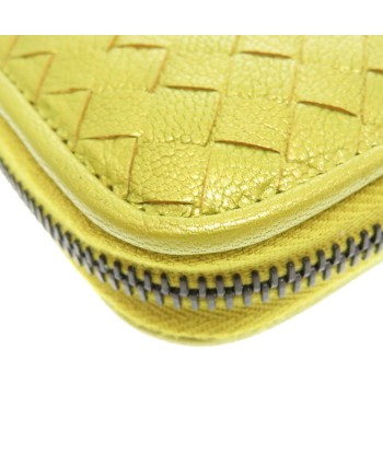 Bottega Veneta Intrecciato Leather Yellow Green Round Purse 0092 BOTTEGA VENETA soldes