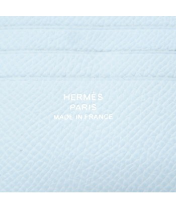 Hermes Azap Vertical Vaux Epson Blue Zephyr Y Engraved () Round Bi-Fold Wallet 0153 HERMES Fin de série