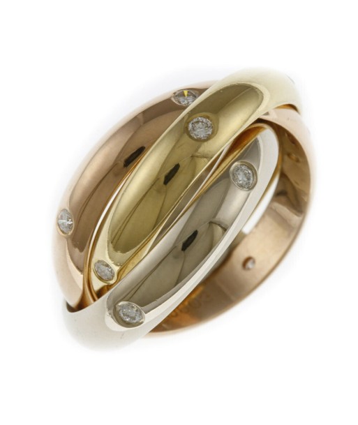 Cartier CARTIER Trinity Rings No. 7 18K K18 Gold Diamond Ladies destockage