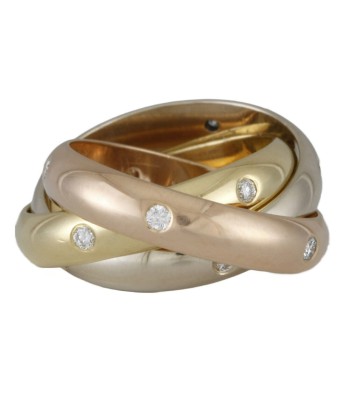 Cartier CARTIER Trinity Rings No. 7 18K K18 Gold Diamond Ladies destockage