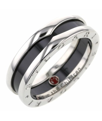 Bvlgari Ring Save the Children Charity 346105 Silver 925 Black Ceramic No. 20 Mens BVLGARI la livraison gratuite