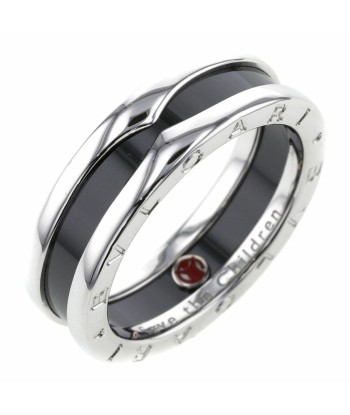 Bvlgari Ring Save the Children Charity Width Approx. 7mm Silver 925 Black Ceramic No. 18 Mens BVLGARI le concept de la Pate a emporter 