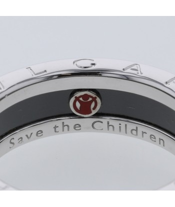 Bvlgari Ring Save the Children Charity Width Approx. 7mm Silver 925 Black Ceramic No. 18 Mens BVLGARI le concept de la Pate a emporter 