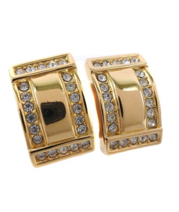 Christian Dior Dior Christian Gold Plated x Rhinestone Womens Earrings 50-70% off 