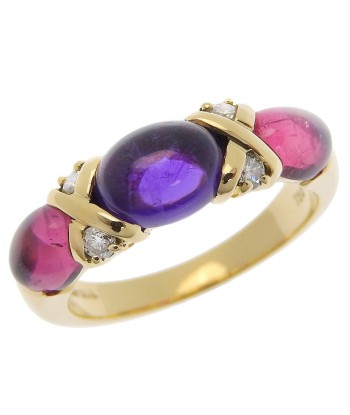 TIFFANY & Co. Tiffany 4P Diamond K18 Yellow Gold x Amethyst No. 12.5 Ladies Ring / S Comment ça marche