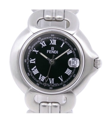 FENDI 1600G Stainless Steel Quartz Ladies Black Dial Watch Voir les baskets