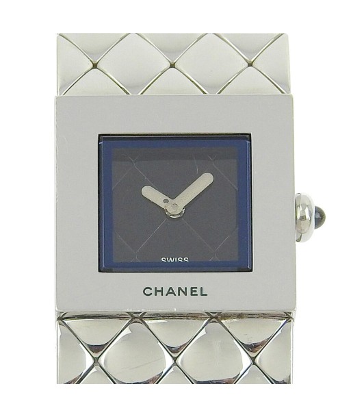 CHANEL Chanel Matrasse H0009 Stainless Steel Silver Quartz Ladies Black Dial Watch hantent personnes