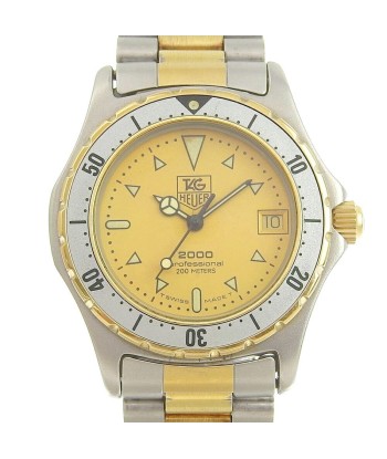 TAG HEUER Professional 974.013 Stainless Steel Silver Gold Quartz Boys Yellow Dial Watch vente chaude votre 