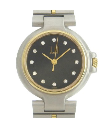 Dunhill Millennium Combi Stainless Steel Silver Gold Quartz Ladies Black Dial Watch prix