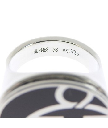 HERMES Hermes Silver 925 No. 13 Brown Ladies Ring / paiement sécurisé