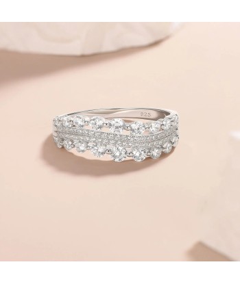 925 Sterling Silver Curved Eternity Ring with Cubic Zircon for Women Découvrez la collection