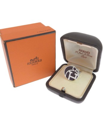 HERMES Hermes Silver 925 No. 13 Brown Ladies Ring / paiement sécurisé