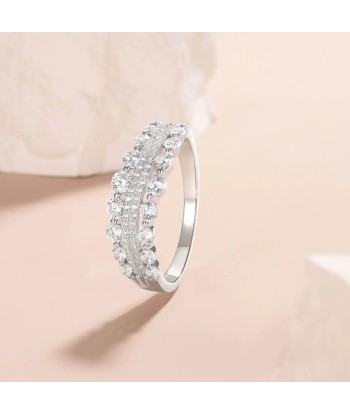 925 Sterling Silver Curved Eternity Ring with Cubic Zircon for Women Découvrez la collection