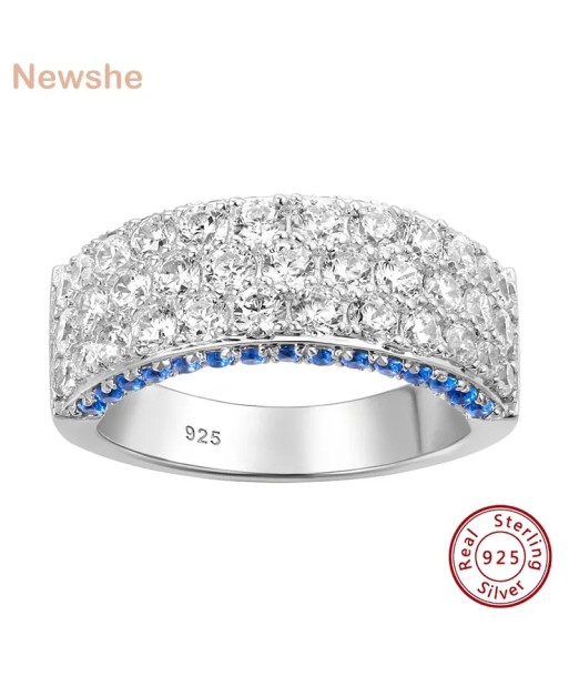 925 Sterling Silver Blue Sapphire & Cubic Zirconia Engagement Ring for Women suggérées chez