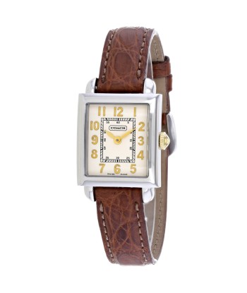 Coach Women's Brown Leather Silver Quartz meilleur choix