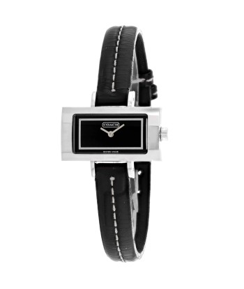 Coach Women's Black Leather Silver Quartz est présent 