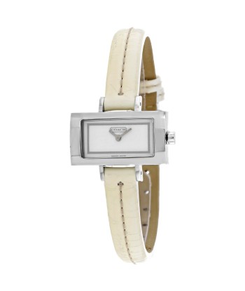 Coach Women's Beige Leather White Dial chez Cornerstreet bien 