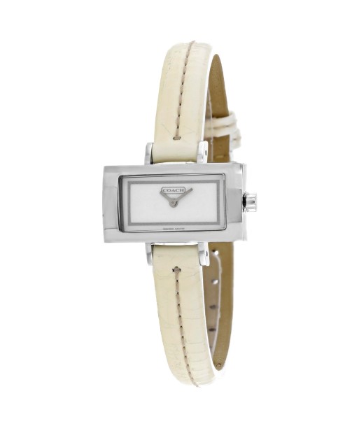 Coach Women's Beige Leather White Dial chez Cornerstreet bien 